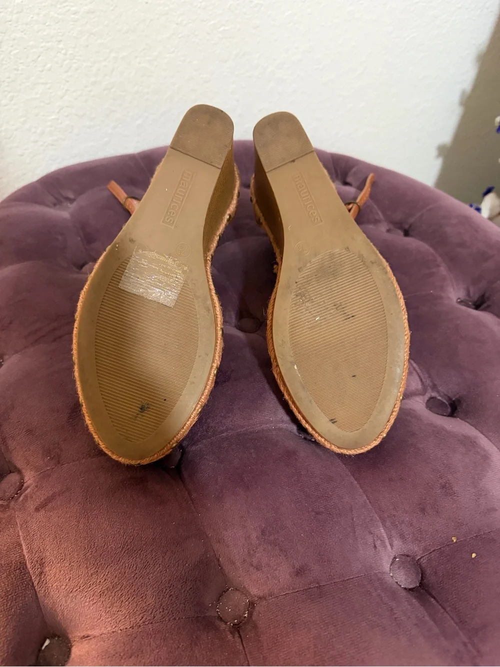 Maurices Brown Ankle-Strap Espadrille Wedges